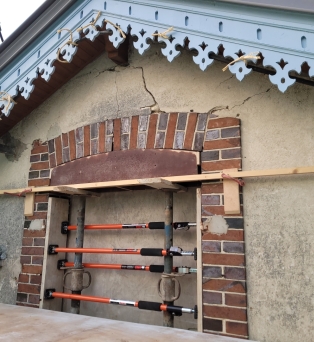 Linteau en briques fissuré, avant travaux